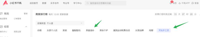 小红书商家榜单现在的类目…#情报-搞钱情报论坛-网创交流-课赚圈